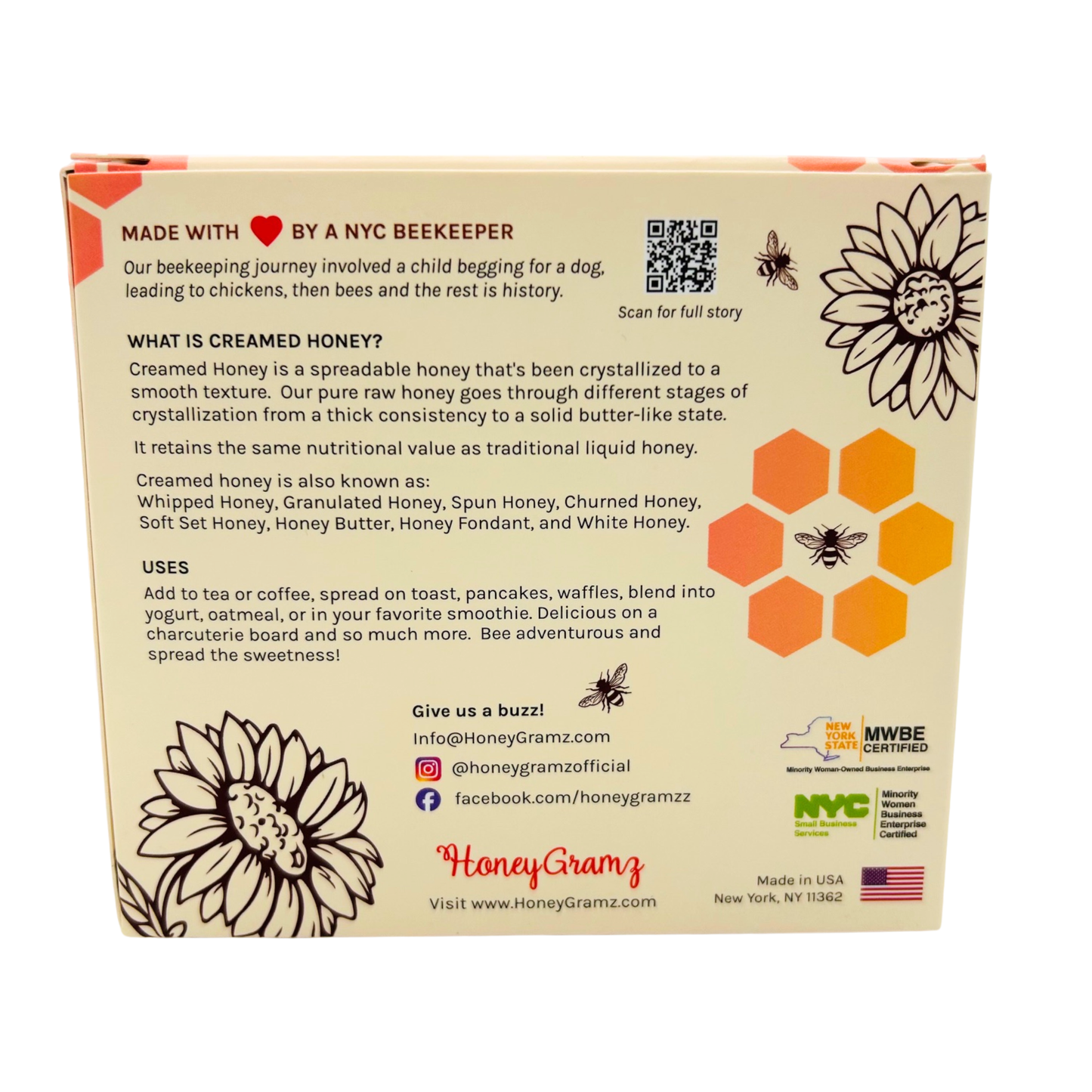 X-TRA New York Honey Gift Set: COZY COMFORT - Cinnamon+Chocolate Pomegranate+Elderberry+Matcha