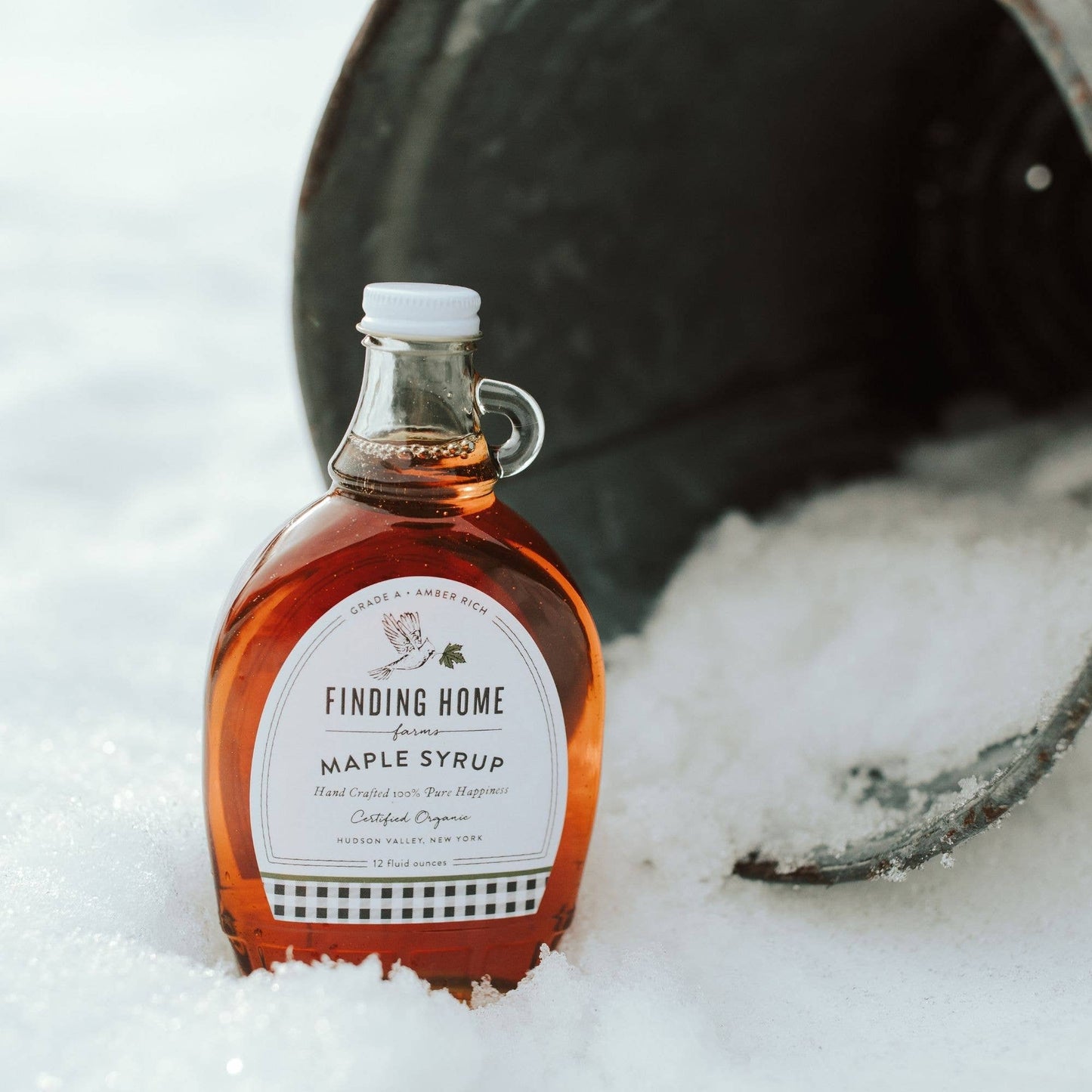 Pure Organic Maple Syrup - 12 oz Decorative Glass