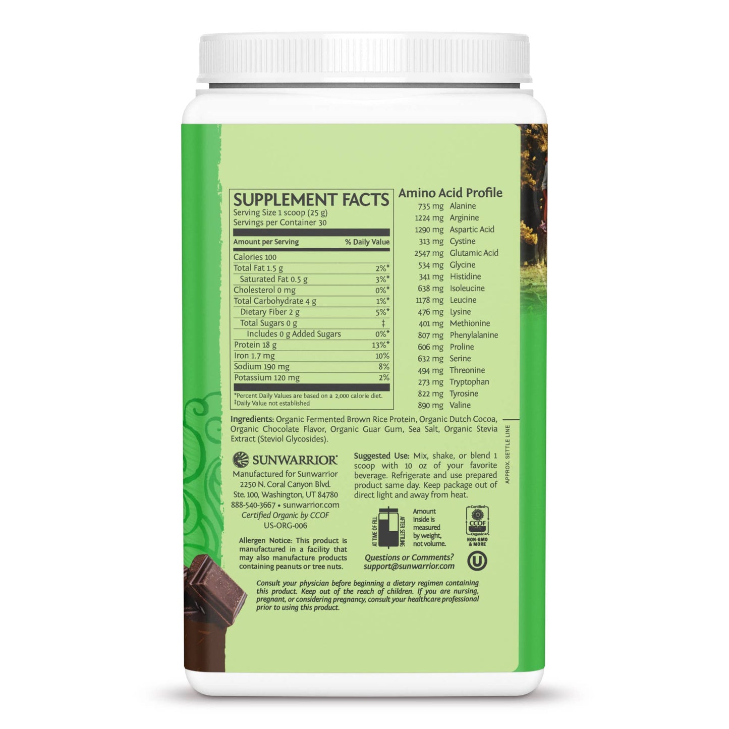Classic Chocolate - Vegan Brown Rice Protein Powder: 375g