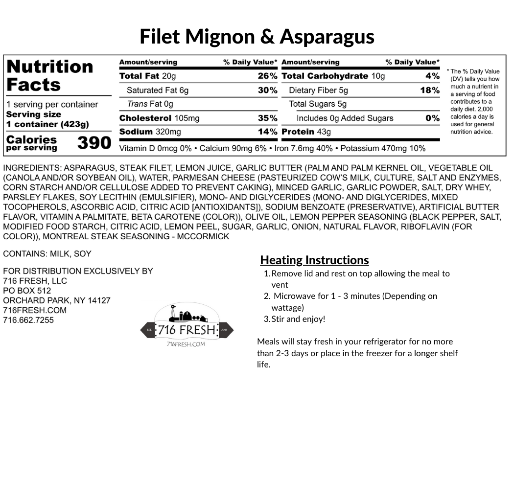 Filet Mignon & Asparagus, GF, DF