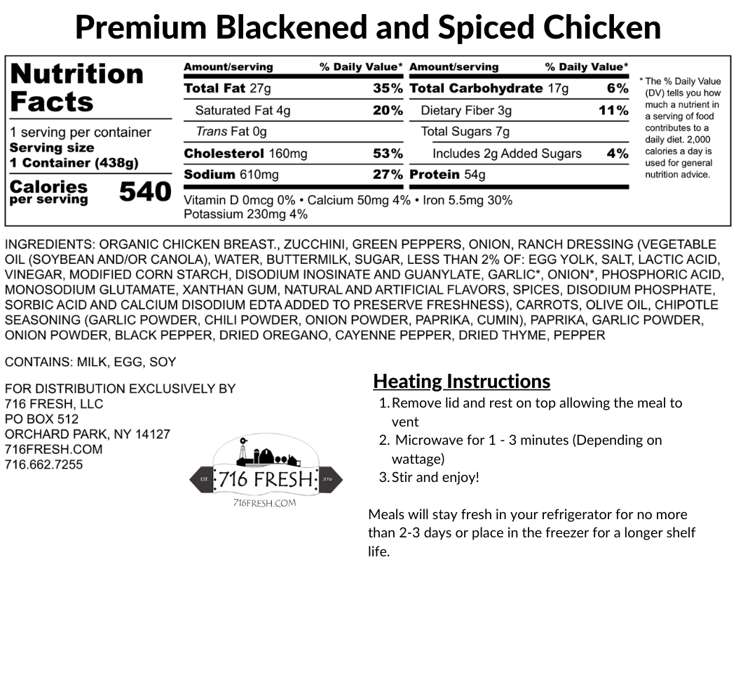 Premium Blackened & Spiced Chicken, GF