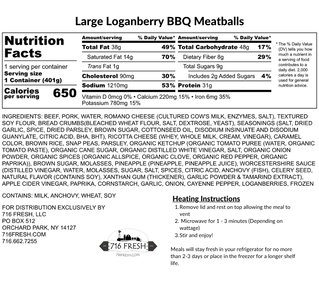 Large Loganberry BBQ Meatballs