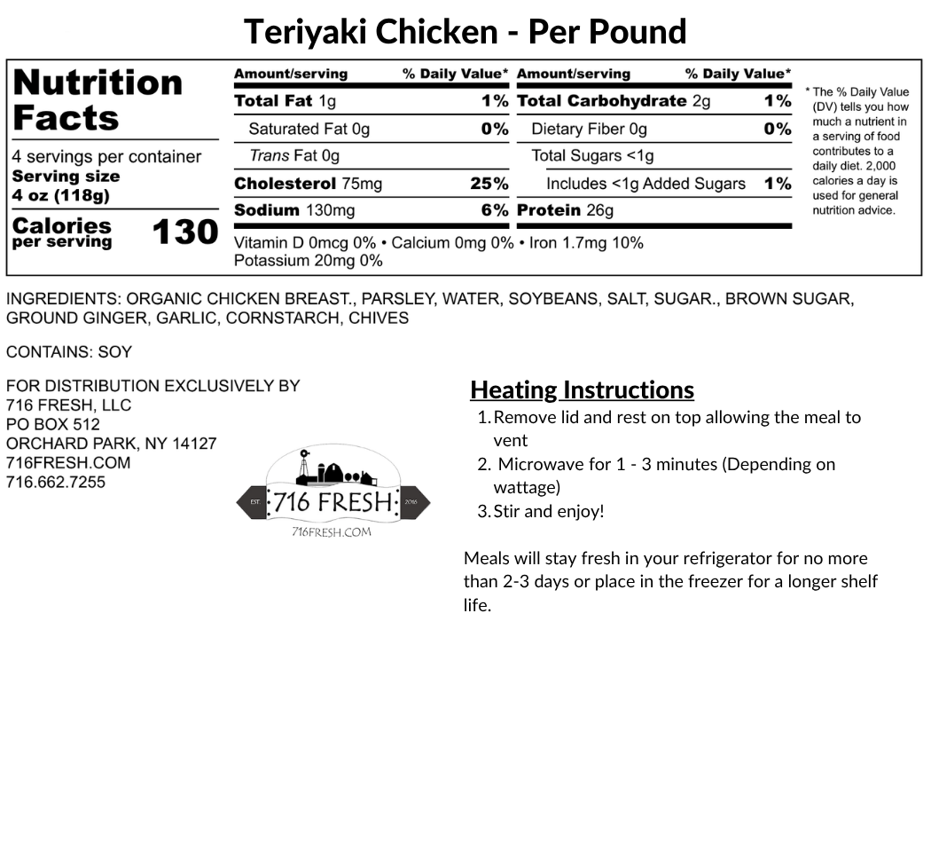 Teriyaki Chicken - Per Pound