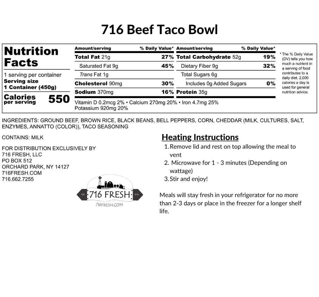 Beef Taco Bowl, GF