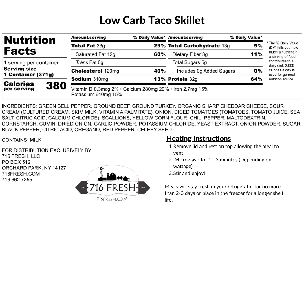 Low Carb Taco Skillet, GF