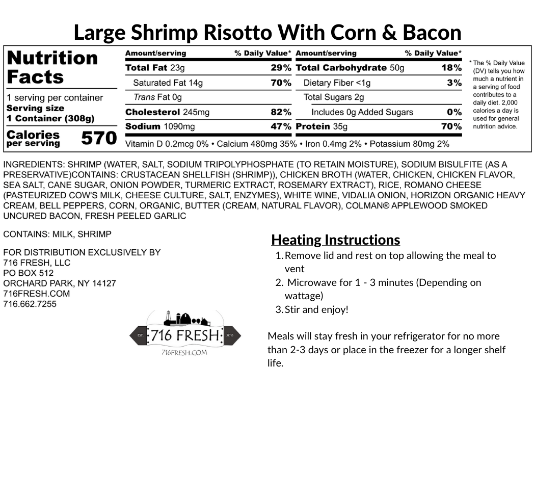 Large Shrimp Risotto With Corn & Bacon