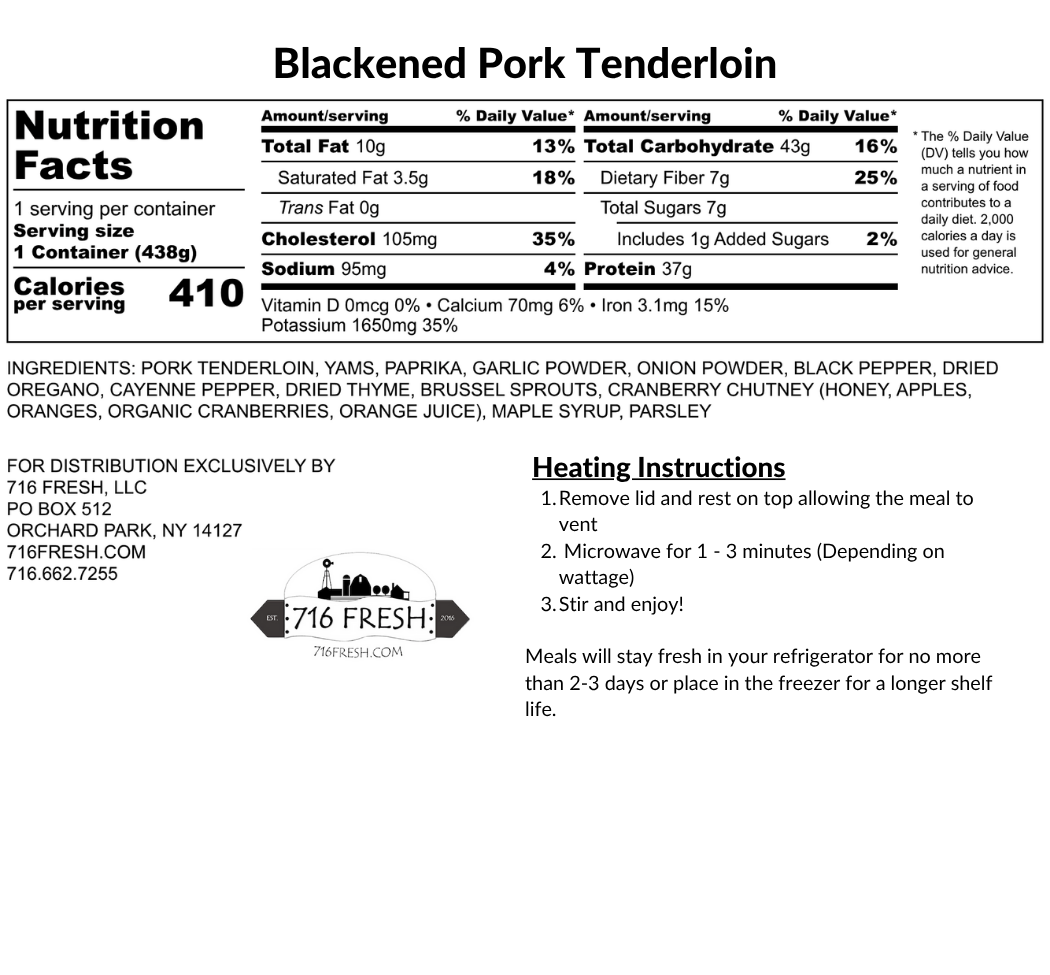 Blackened Pork Tenderloin, GF