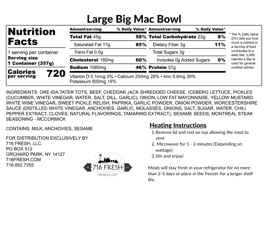 Large Big Mac Bowl, GF