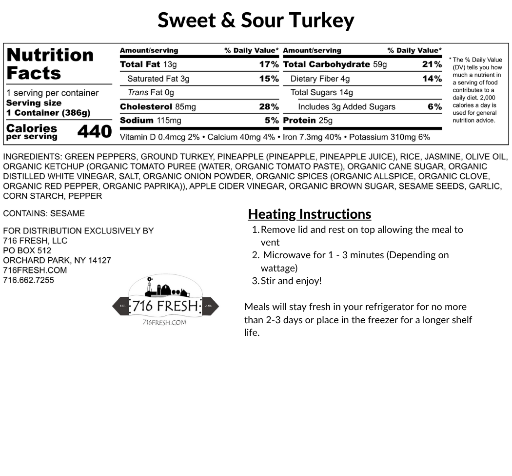 Sweet & Sour Turkey, GF