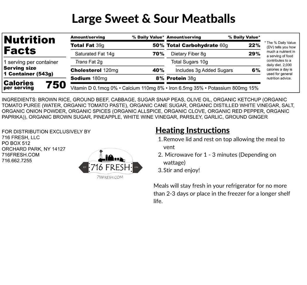 Sweet & Sour Meatballs, GF