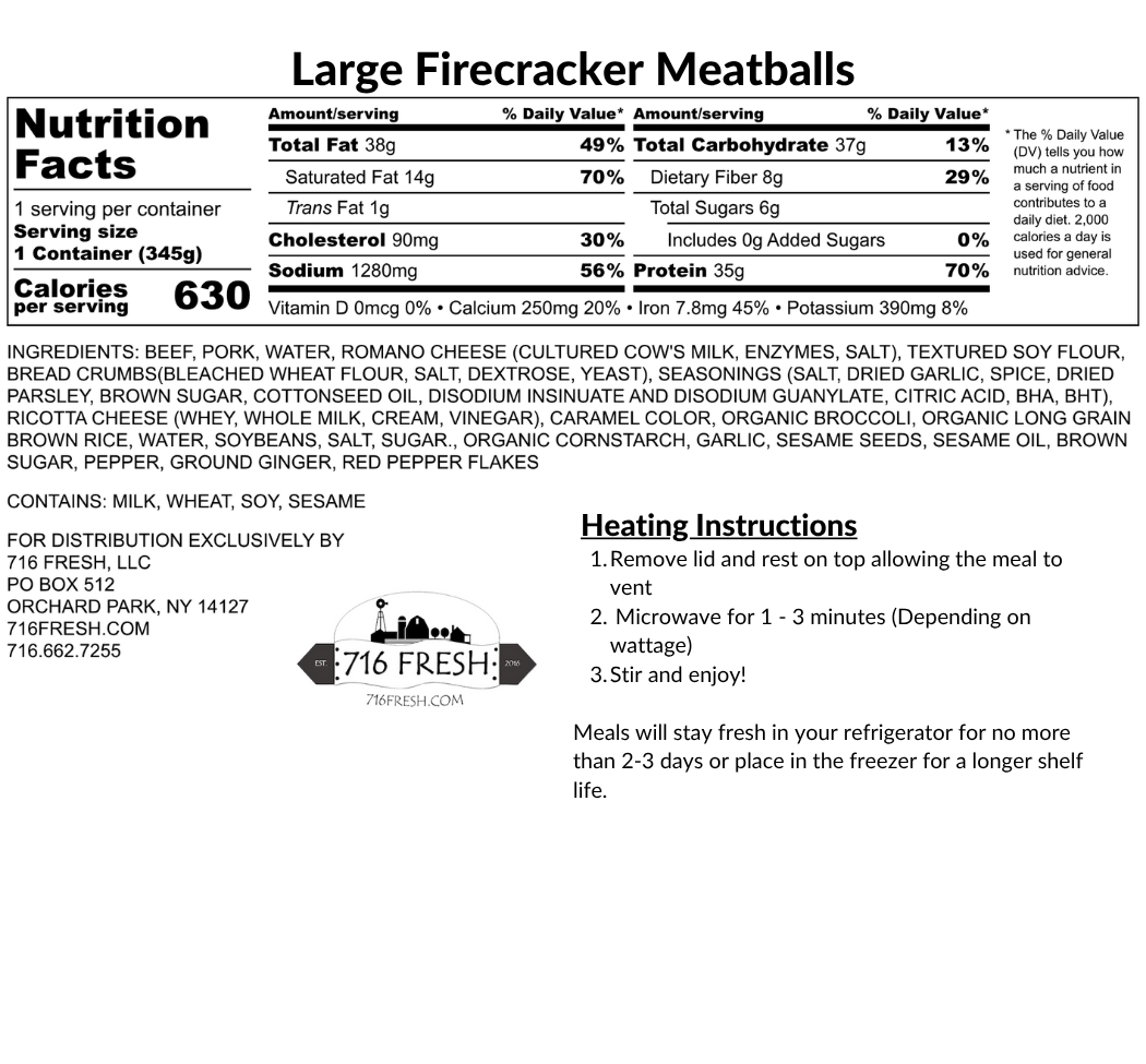 Large Firecracker Meatballs