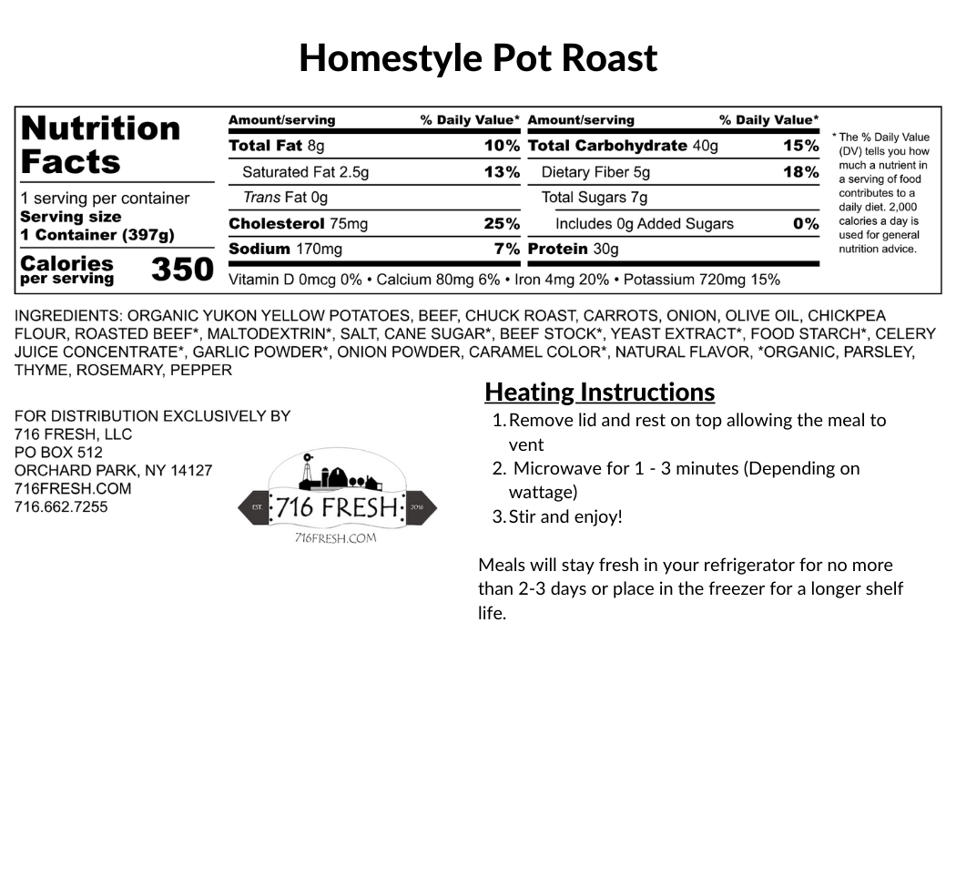 Homestyle Pot Roast, DF, GF