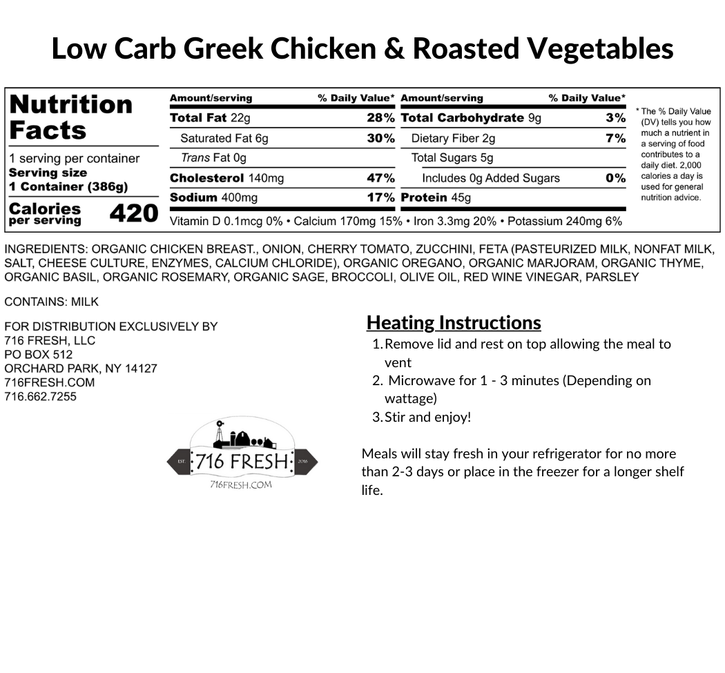 Low Carb Greek Chicken & Roasted Vegetables
