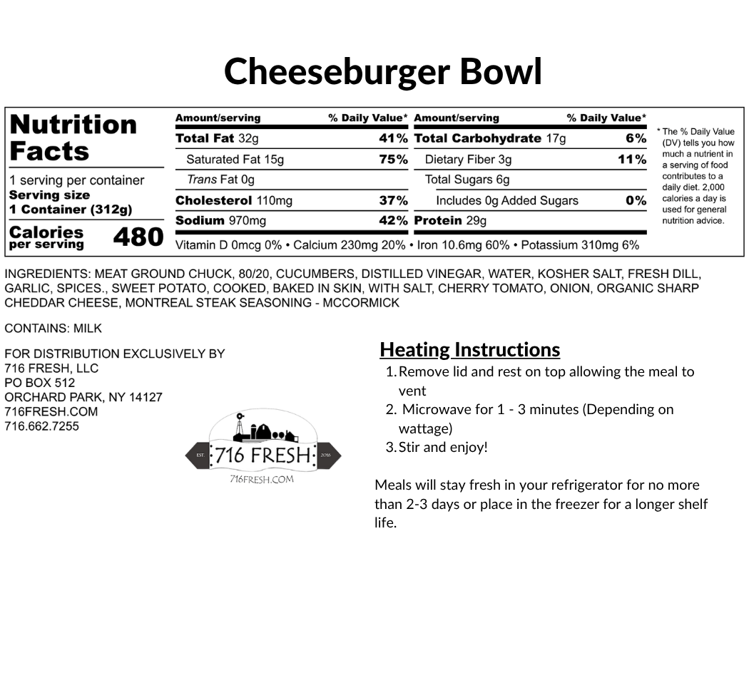 Cheeseburger Bowl, GF