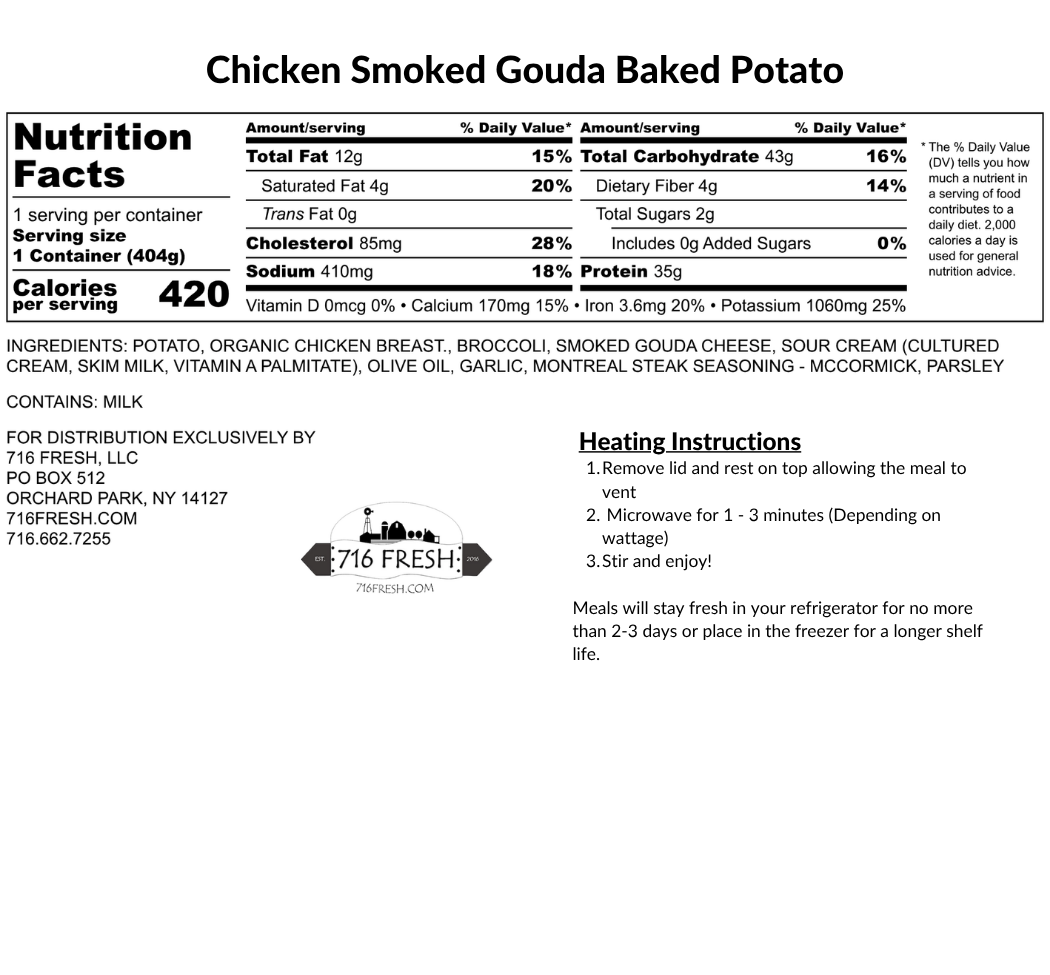 Chicken Smoked Gouda Baked Potato, GF