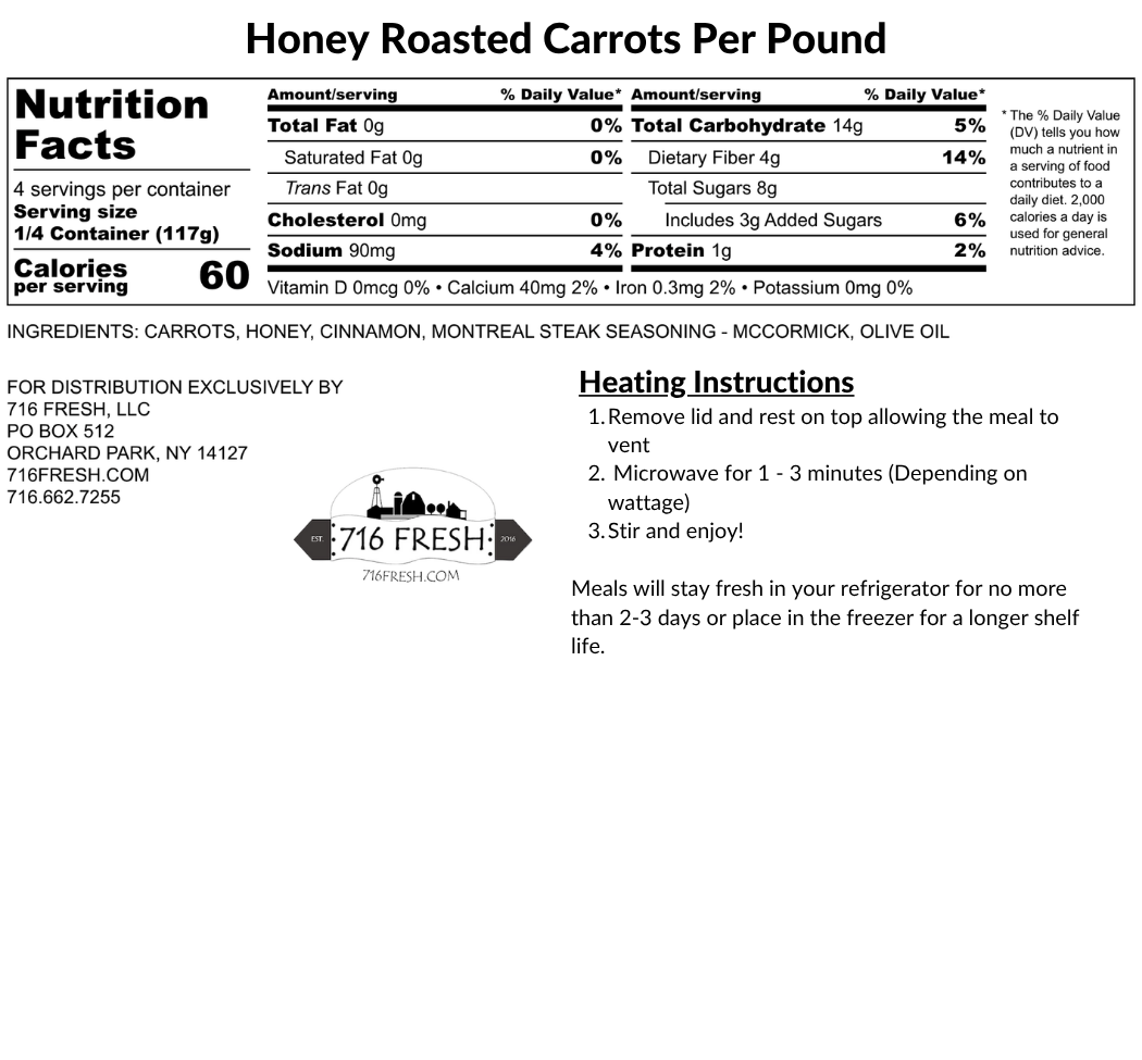 Honey Roasted Carrots Per Pound
