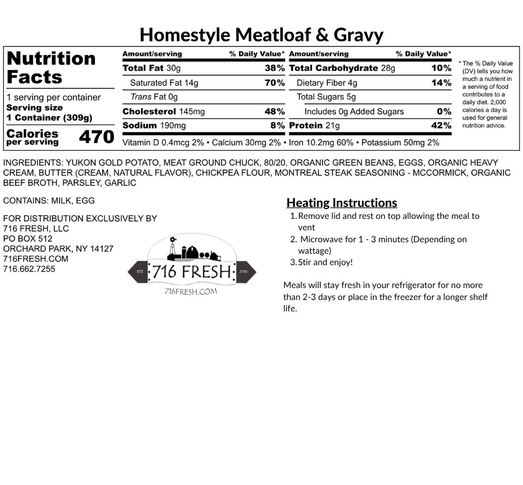 Homestyle Meatloaf & Gravy, GF
