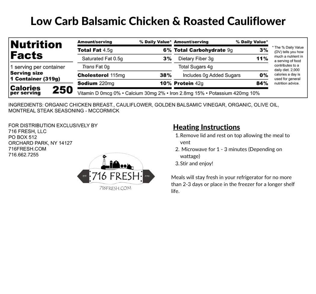 Low Carb Balsamic Chicken & Roasted Cauliflower