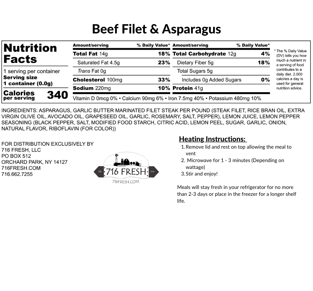 Filet Mignon & Asparagus, GF, DF