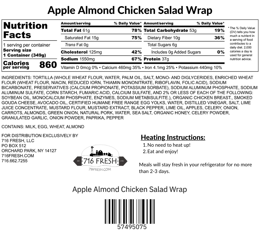 Apple Almond Chicken Salad Wrap