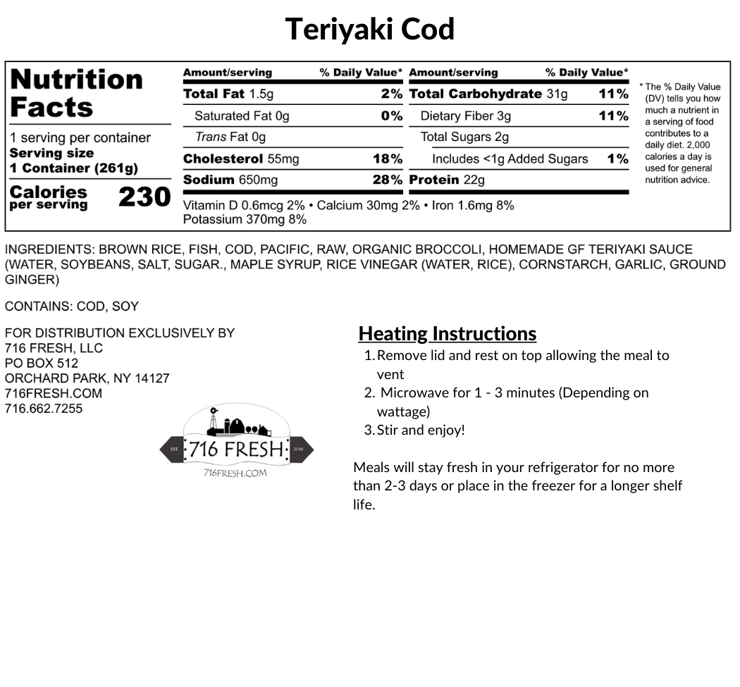 Teriyaki Cod, GF