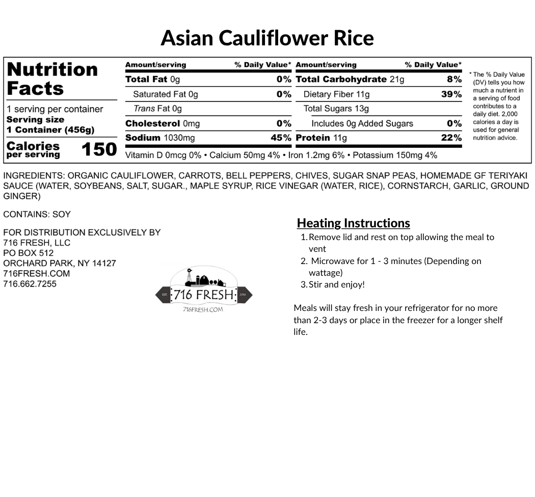 Asian Cauliflower Rice, GF