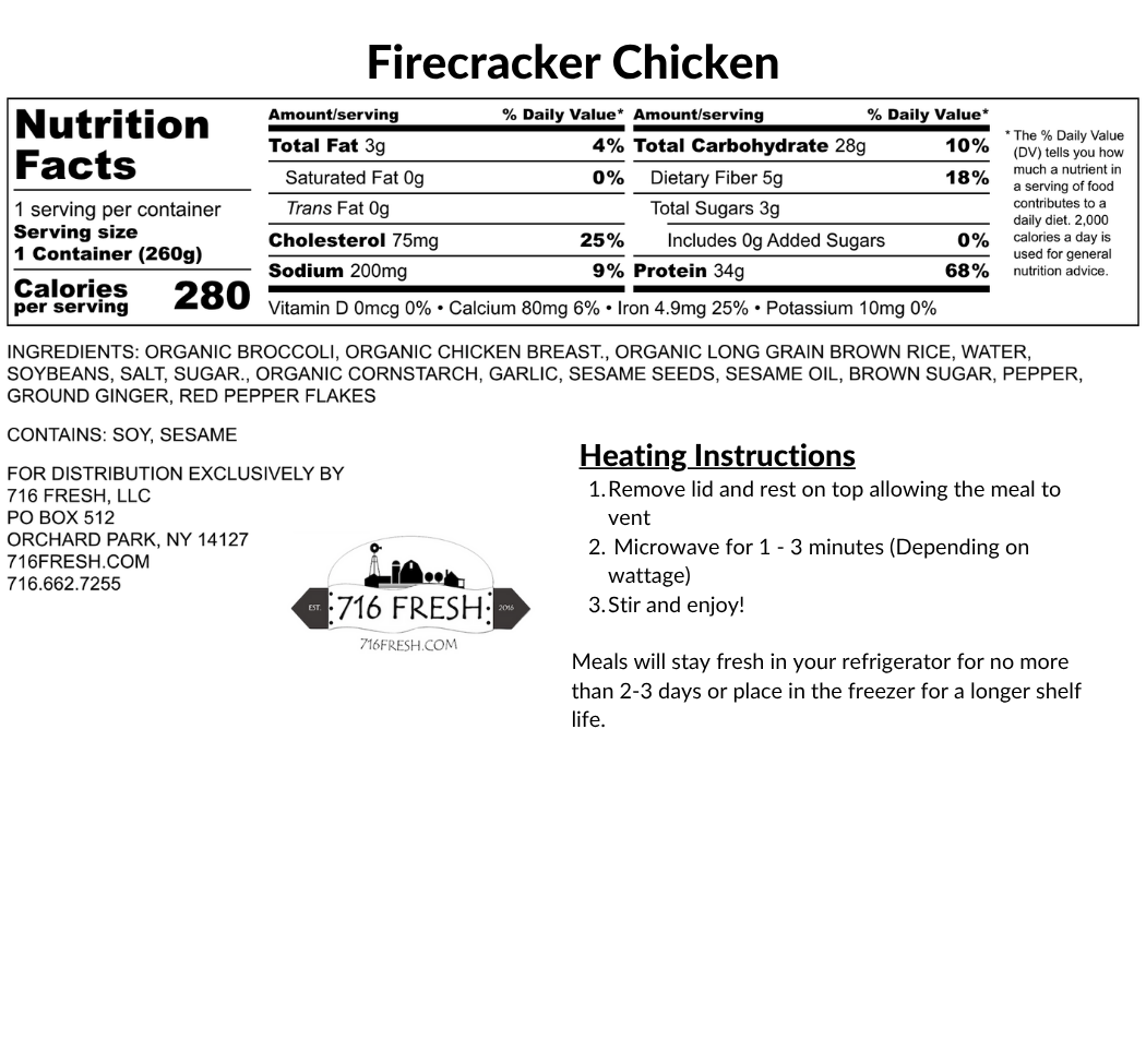 Firecracker Chicken, GF,DF