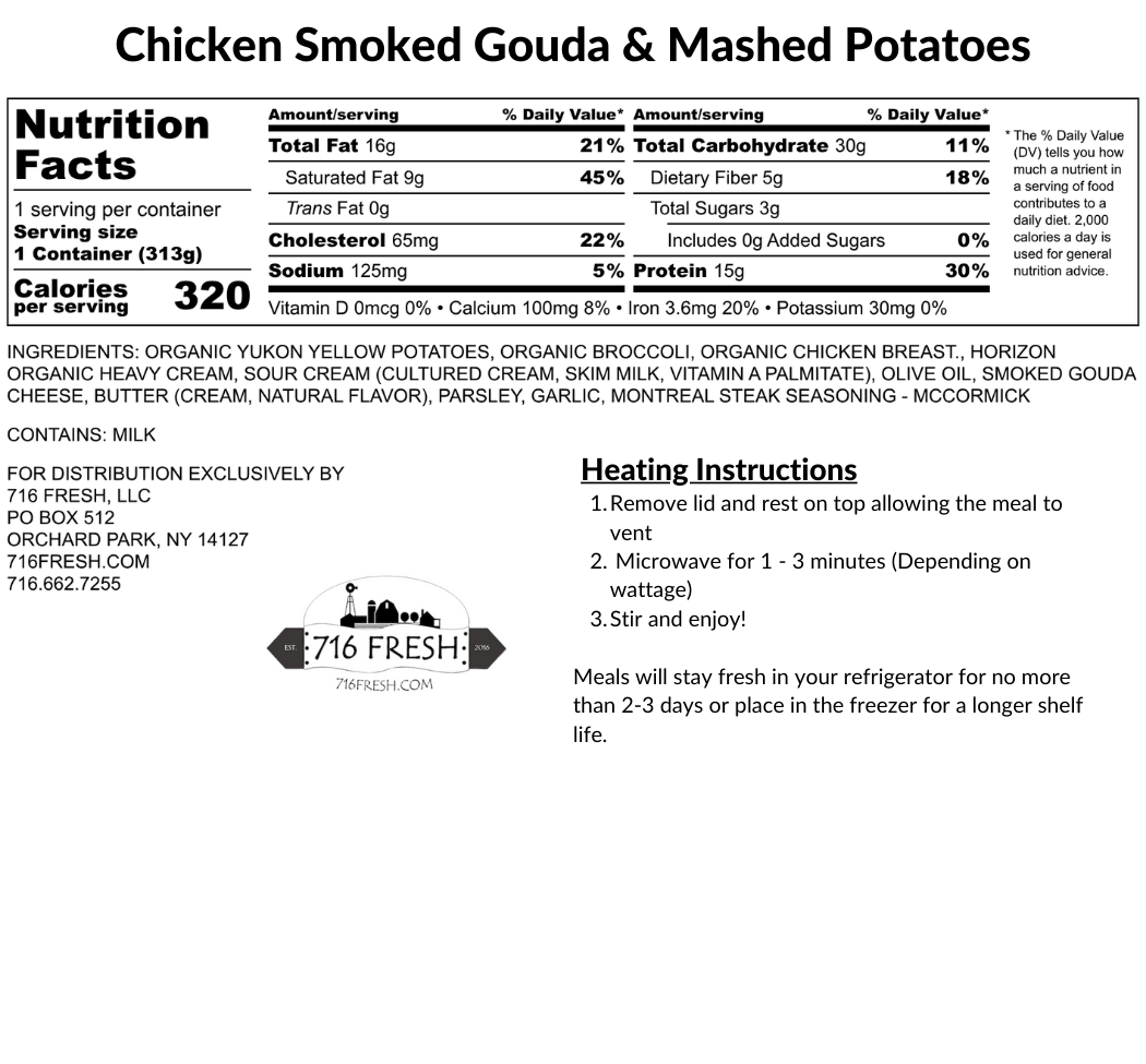 Chicken Smoked Gouda & Mashed Potatoes, GF