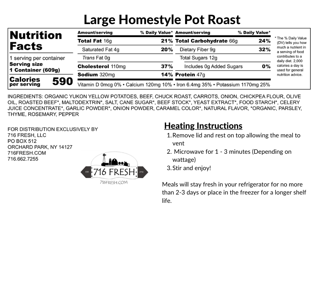 Large Homestyle Pot Roast, DF,GF