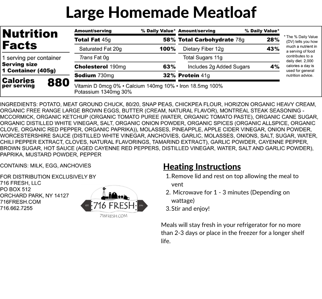 Large Homemade Meatloaf, GF
