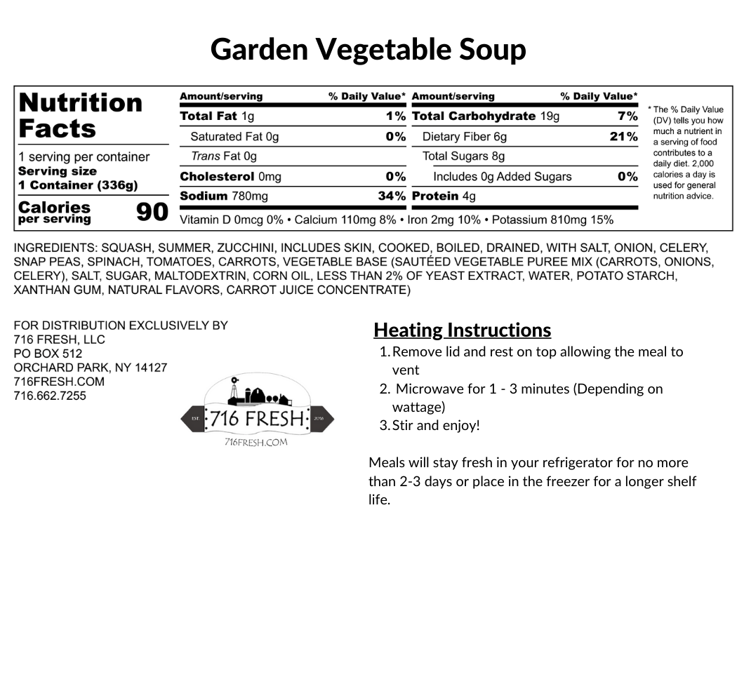 Garden Vegetbale Soup, GF, DF,V,VG
