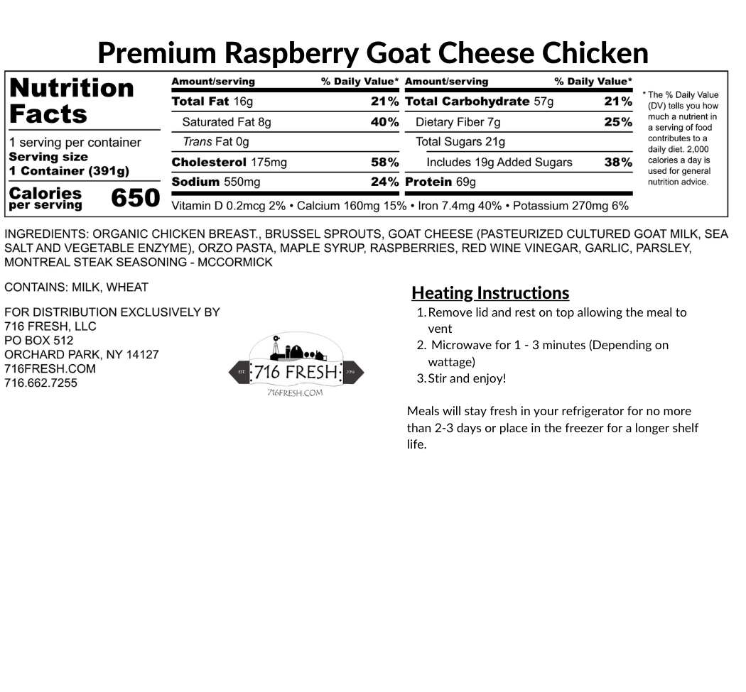 Premium Raspberry Goat Cheese Chicken