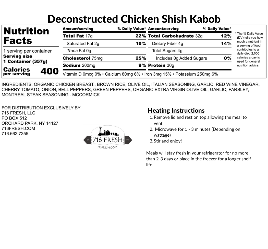 Deconstructed Chicken Shish Kabobs