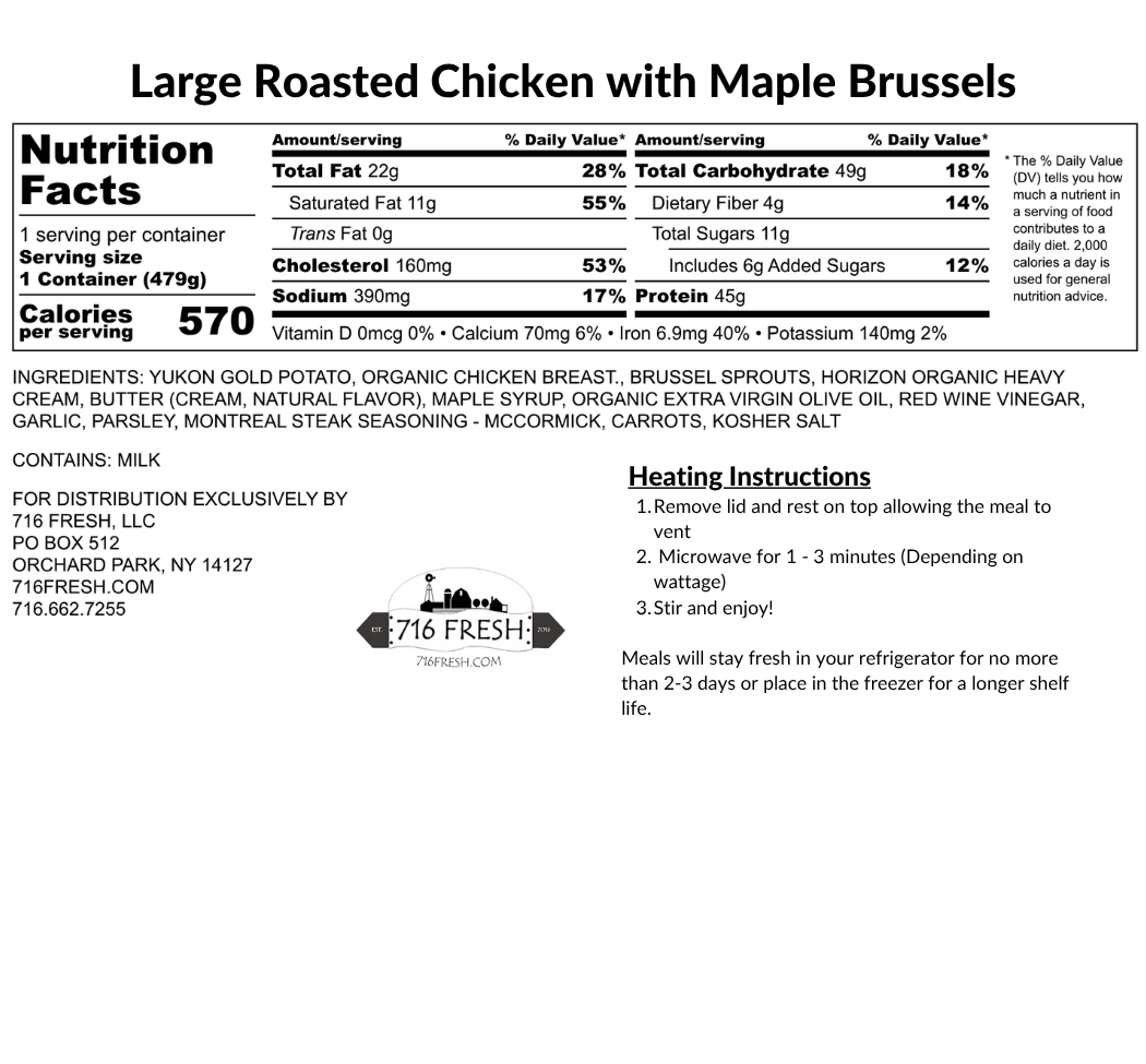 Large Roasted Chicken With Maple Brussels