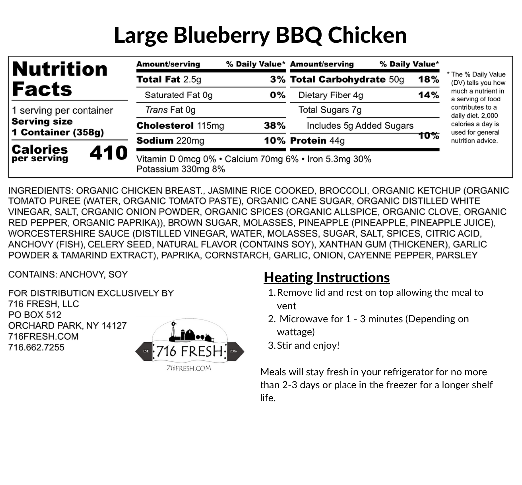 Large Blueberry BBQ Chicken, GF