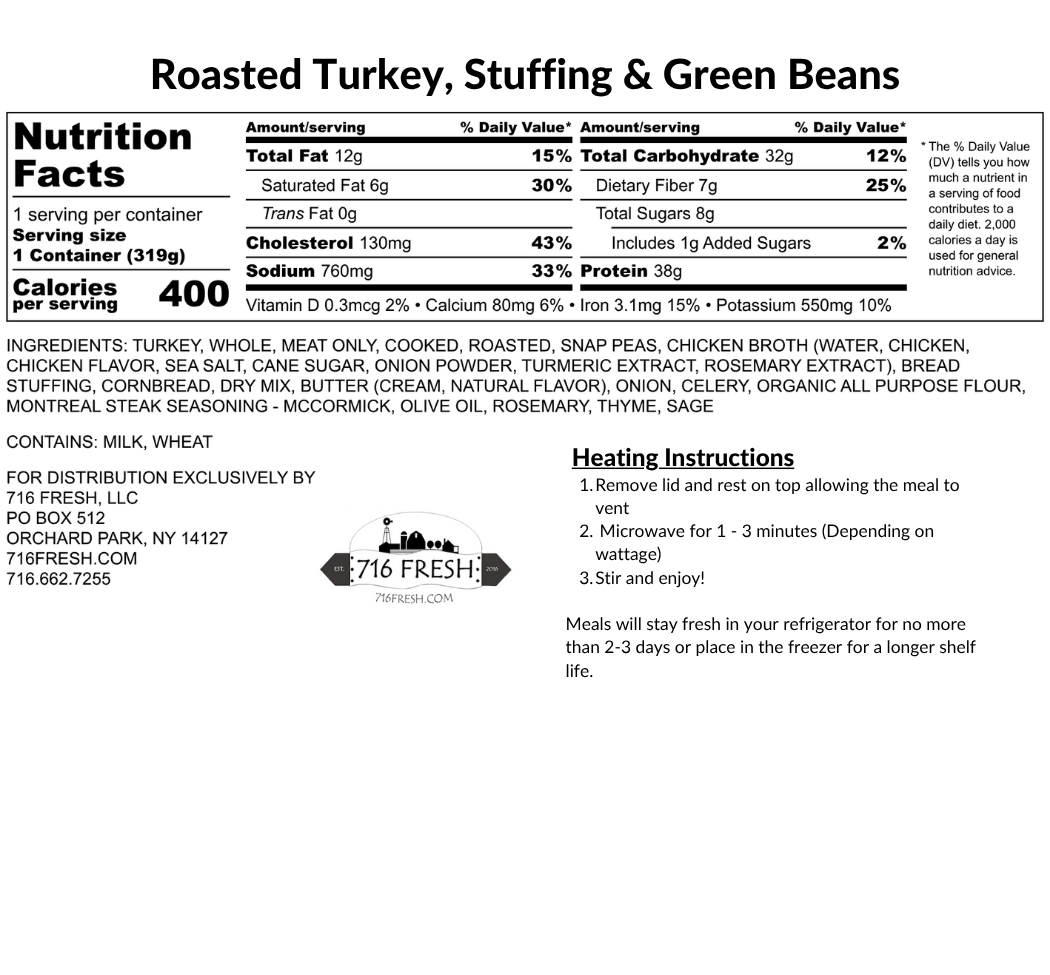 Roasted Turkey, Stuffing & Green Beans
