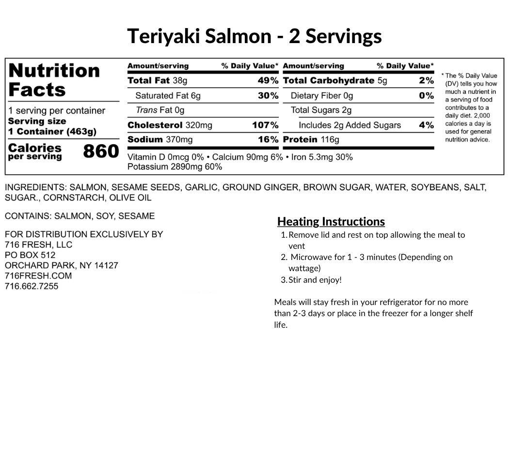 Teriyaki Salmon - 2 Servings