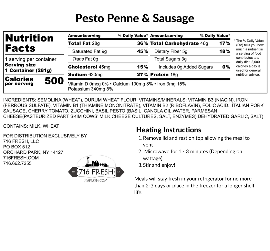 Pesto, Penne & Sausage