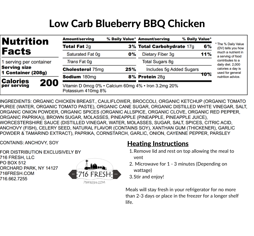 Low Carb Blueberry BBQ Chicken, GF