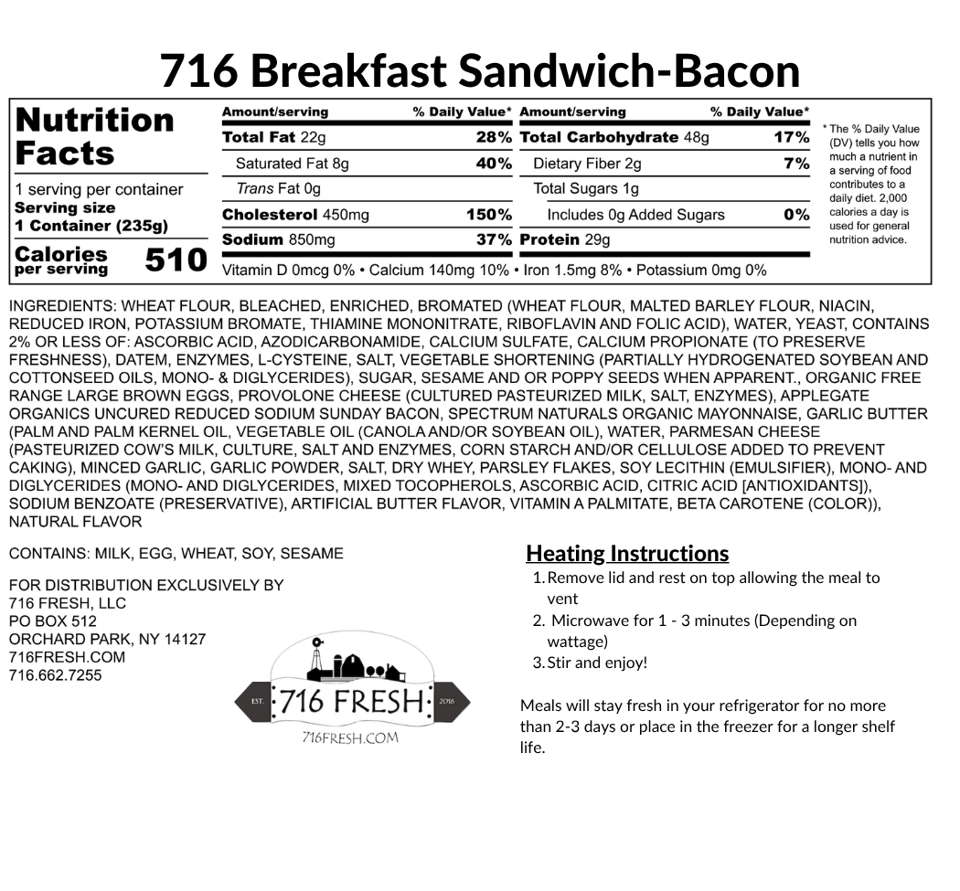 716 Breakfast Sandwich-Bacon