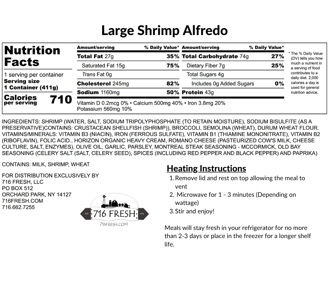 Large Shrimp Alfredo