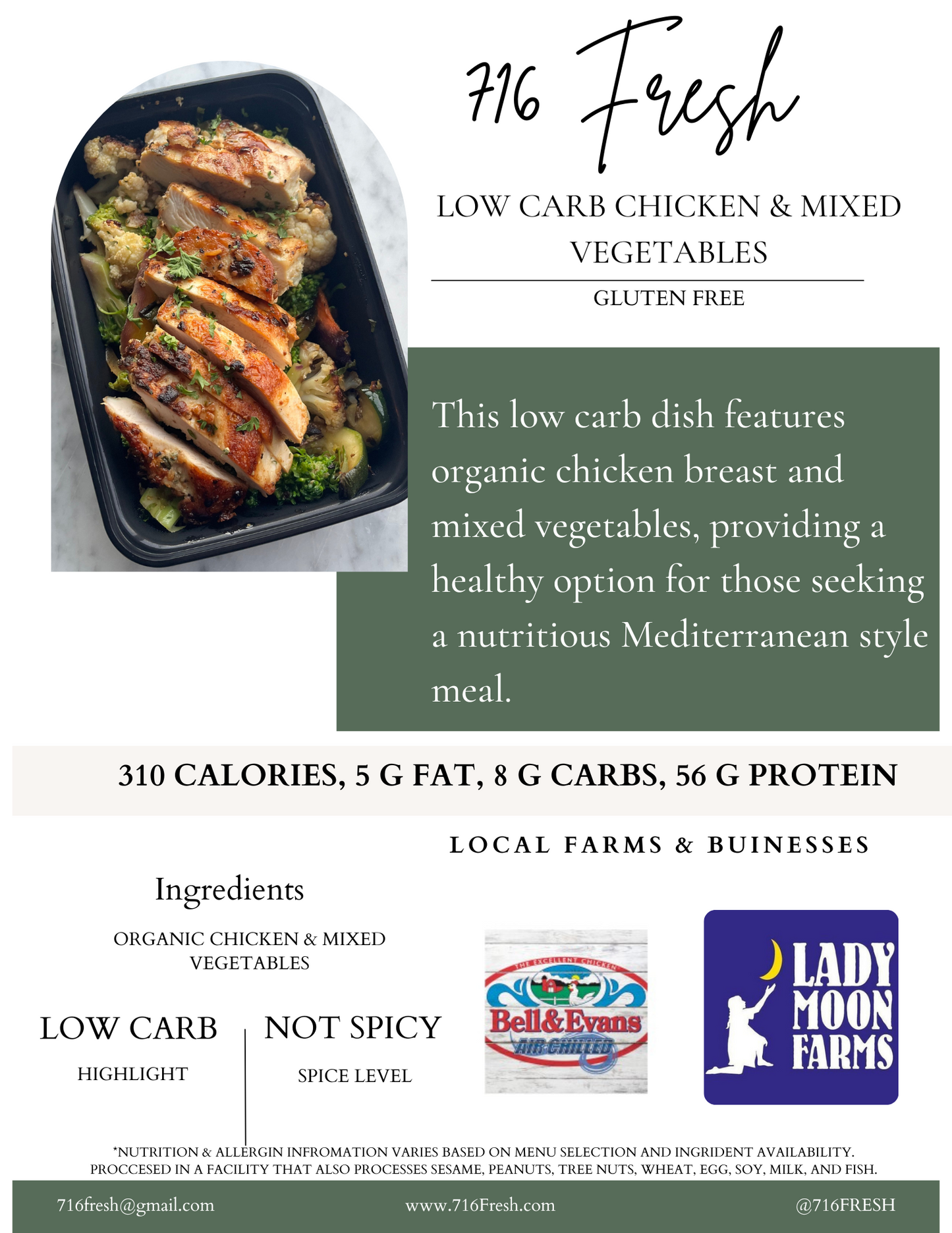 Low Carb Chicken & Mixed Vegetables, GF, DF