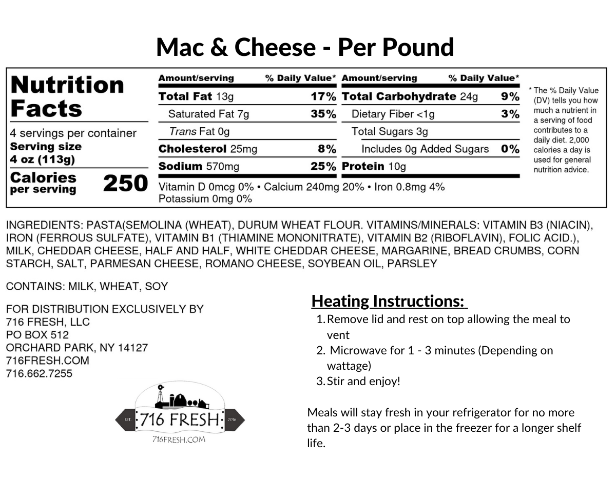 Macaroni & Cheese- Per Pound