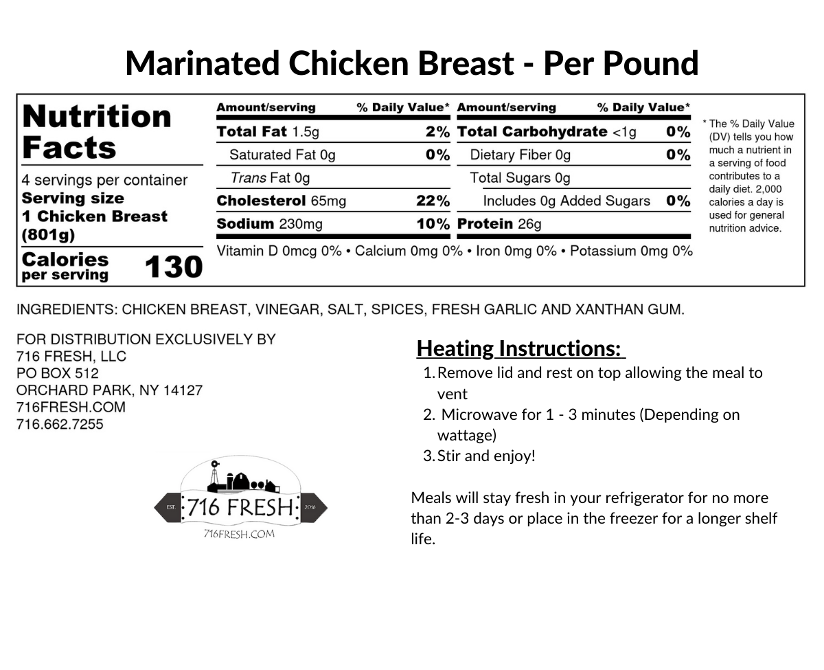 Marinated Chicken Breast- Per Pound, GF, DF, K