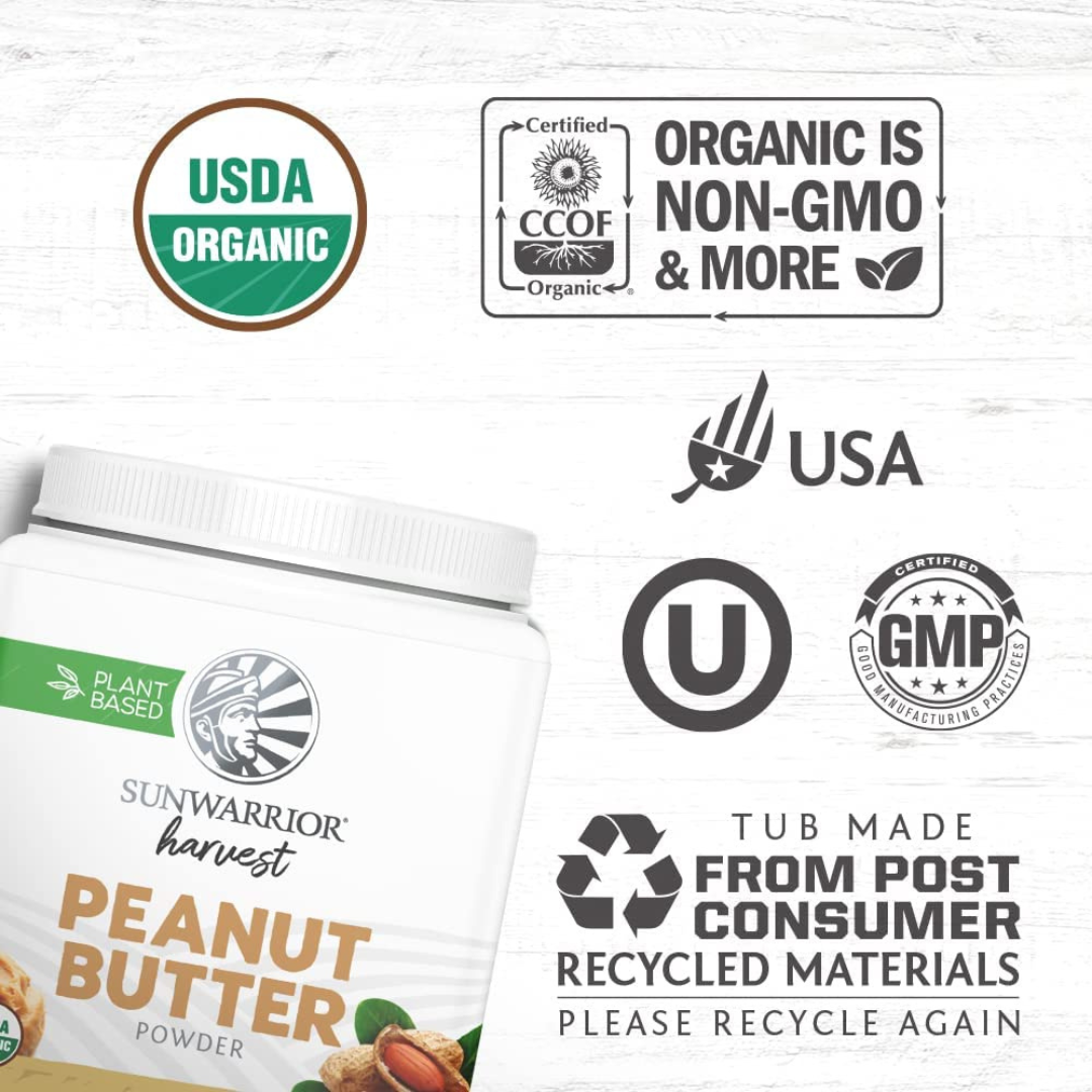 ZWarrior Organic Peanut Butter Powder - Clean Protein, Gluten-Free