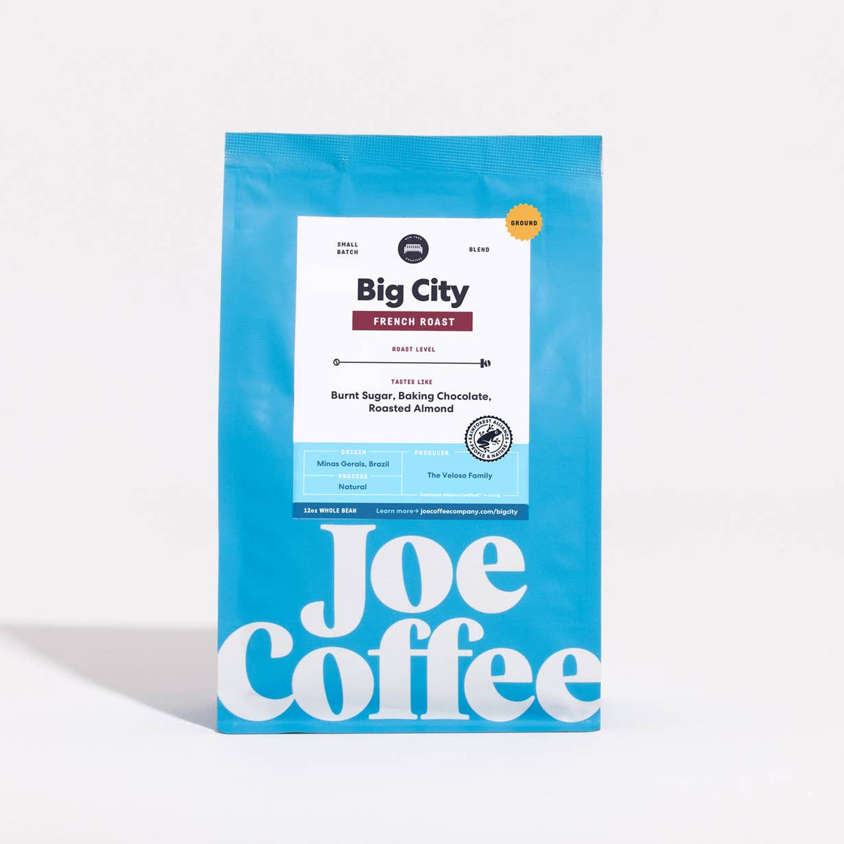 X- TRA Big City Dark Roast Coffee, 12 oz, Kosher, Rainforest Alliance Certified, NYC Roaster: Ground