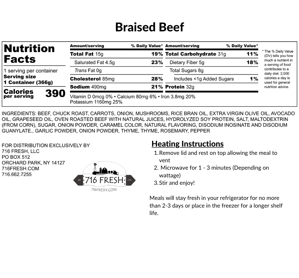 Braised Beef, GF