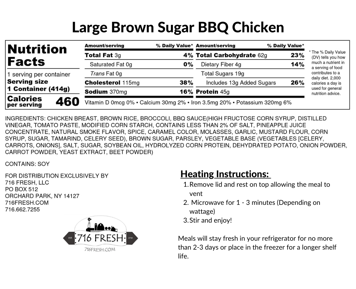 Large Brown Sugar BBQ Chicken, GF