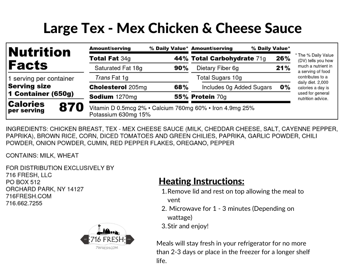 Large Tex-Mex Chicken & Cheese Sauce