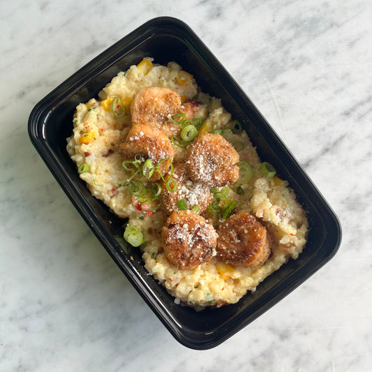 Shrimp Risotto With Corn & Bacon